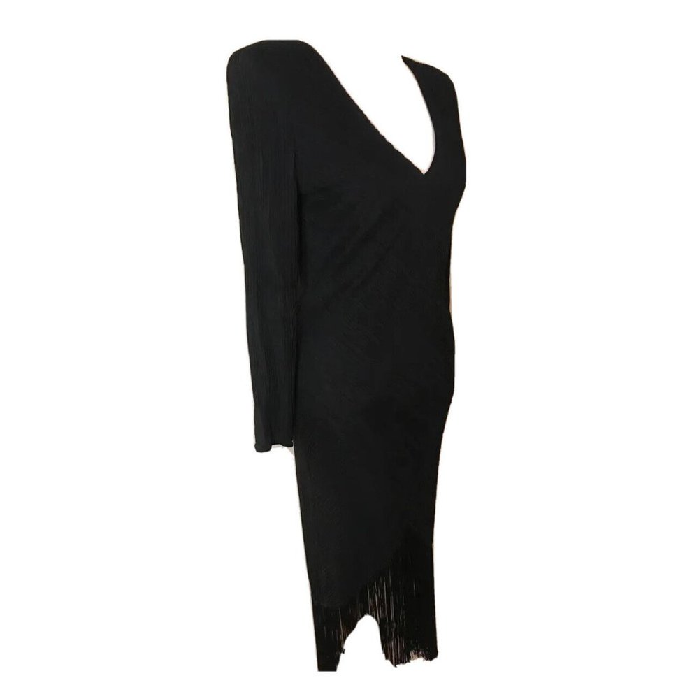Vintage 70s Joy Stevens California mid Dress Boho Fringe Flapper 20s Style